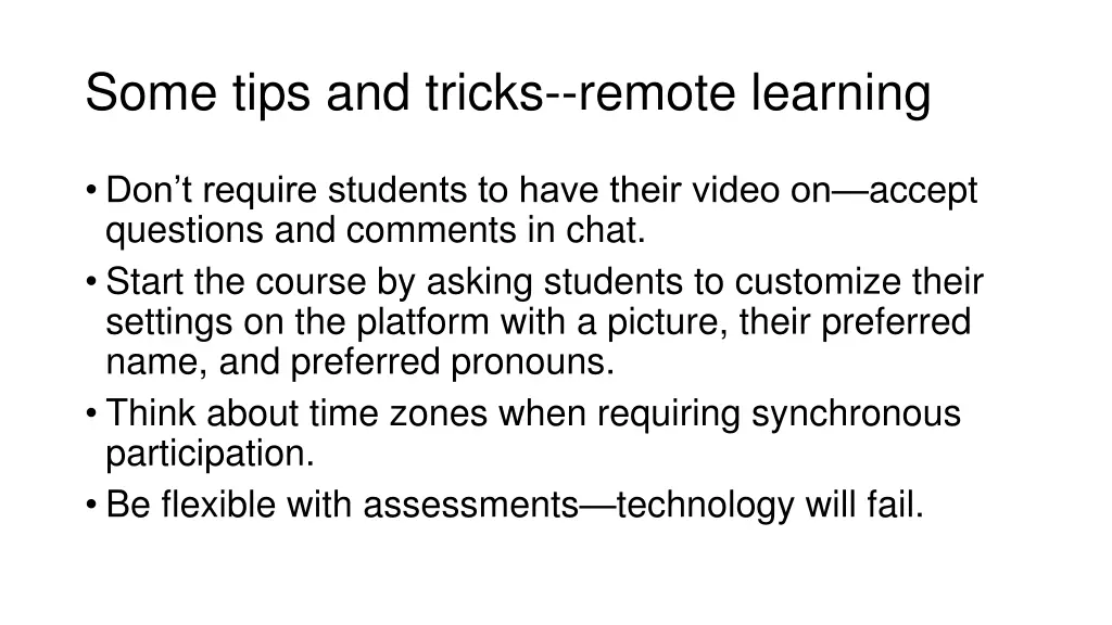 some tips and tricks remote learning