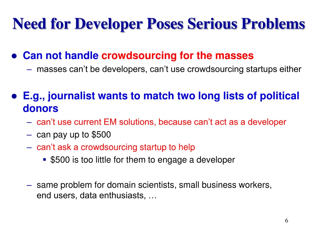 need for developer poses serious problems 1