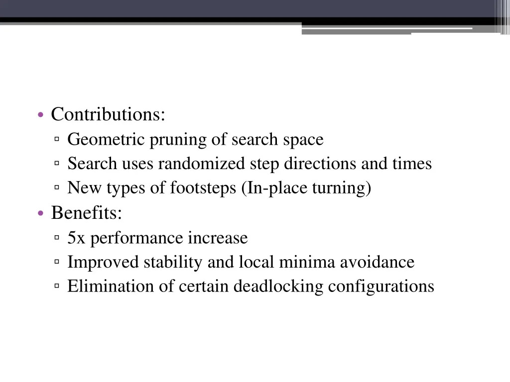 contributions geometric pruning of search space