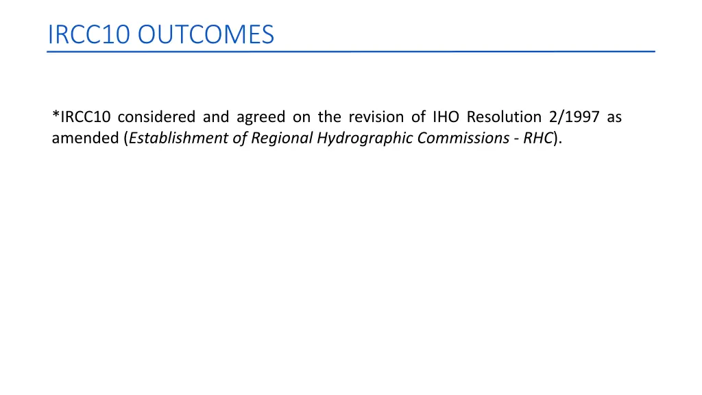 ircc10 outcomes