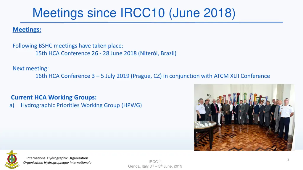 meetings since ircc10 june 2018