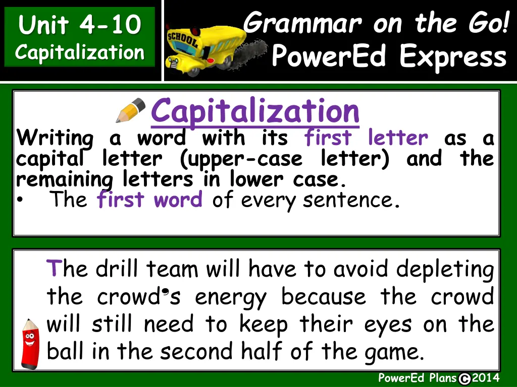 grammar on the go powered express capitalization