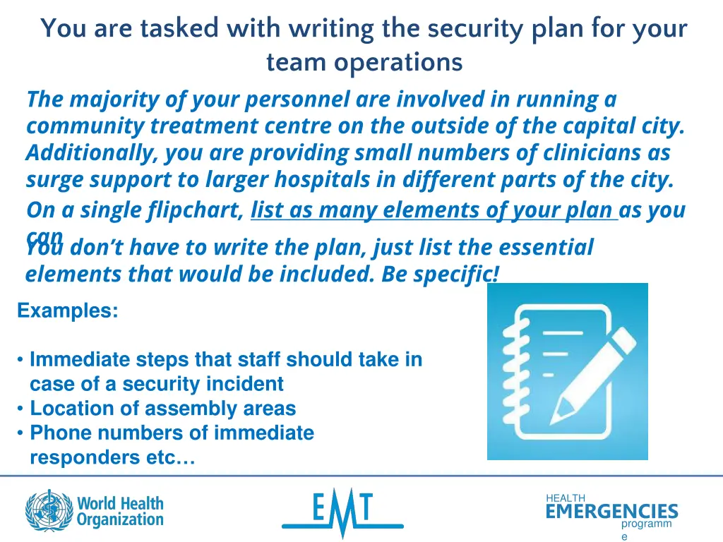 you are tasked with writing the security plan