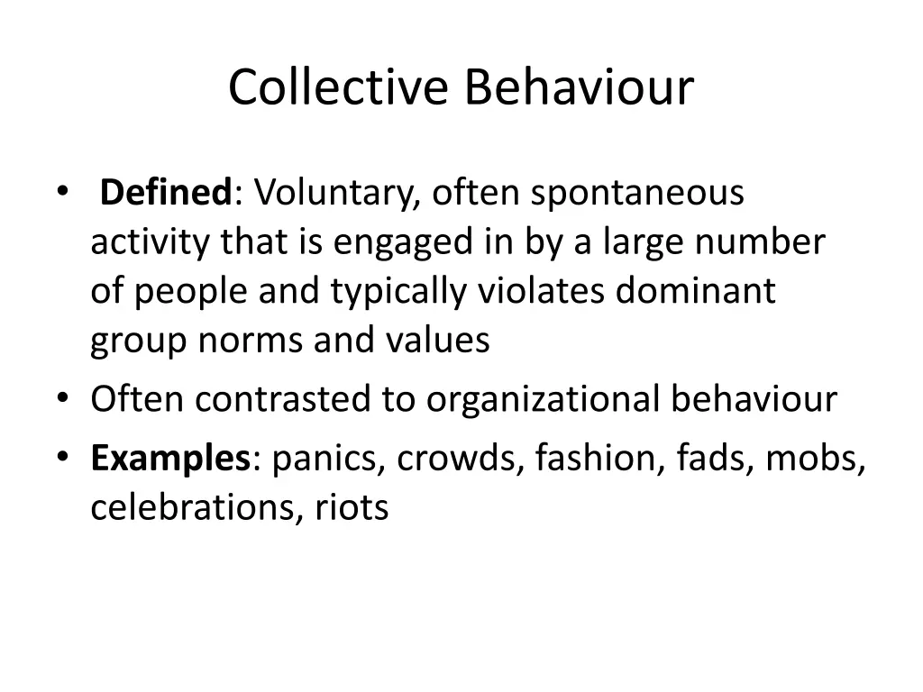 collective behaviour