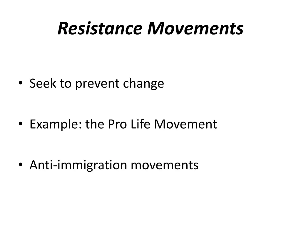 resistance movements