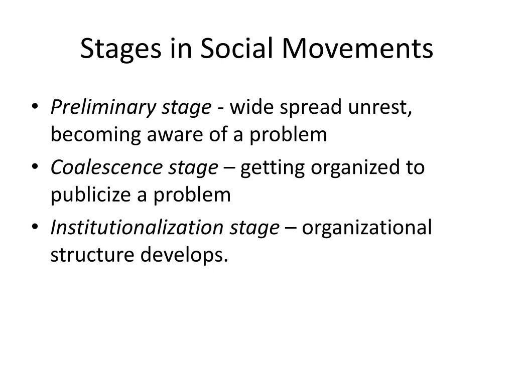 stages in social movements