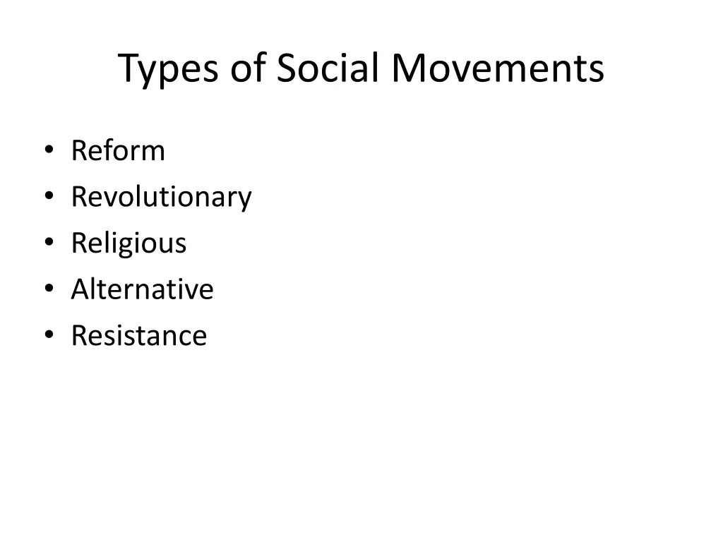 types of social movements