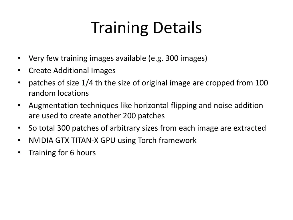 training details