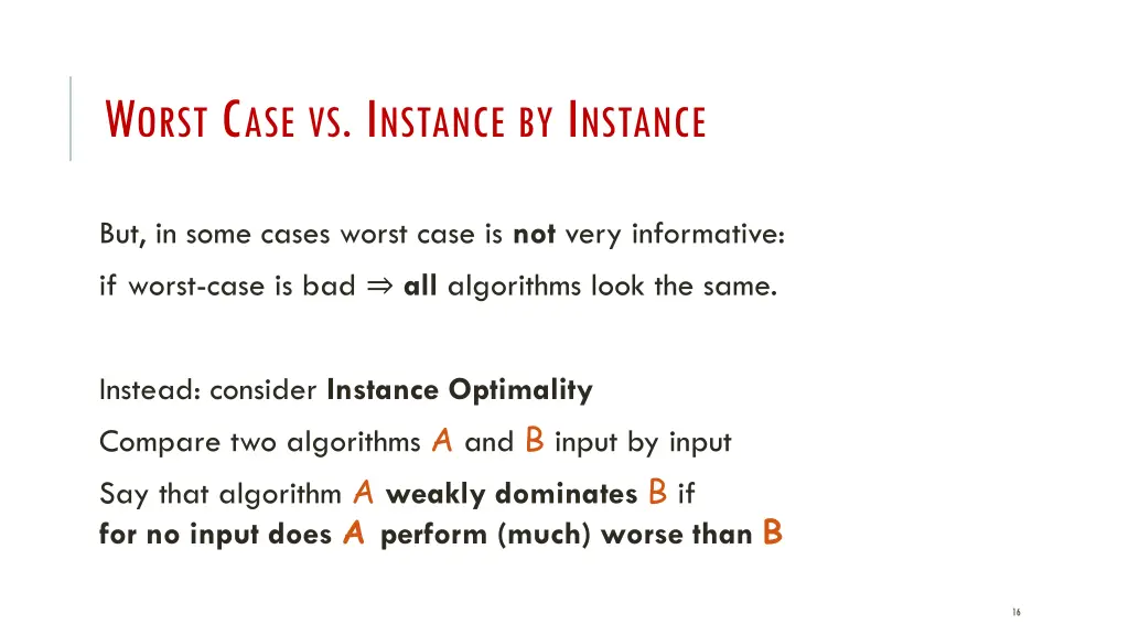 w orst c ase vs i nstance by i nstance