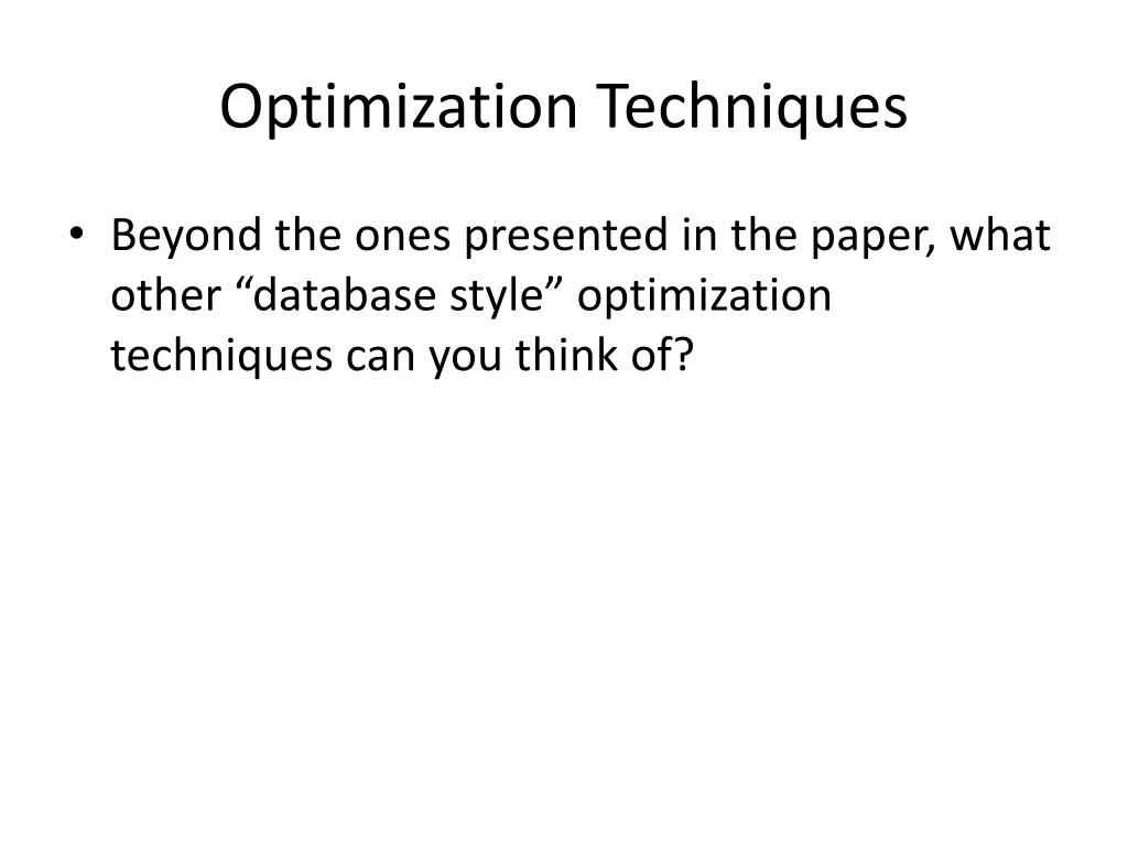 optimization techniques