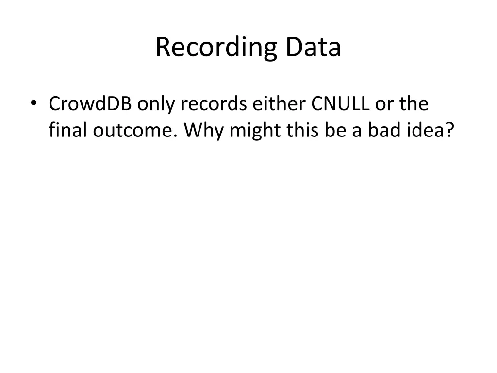 recording data