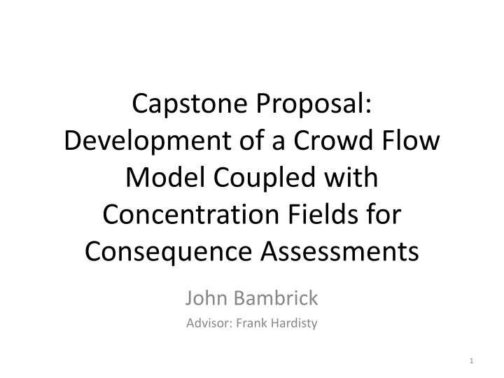 capstone proposal development of a crowd flow