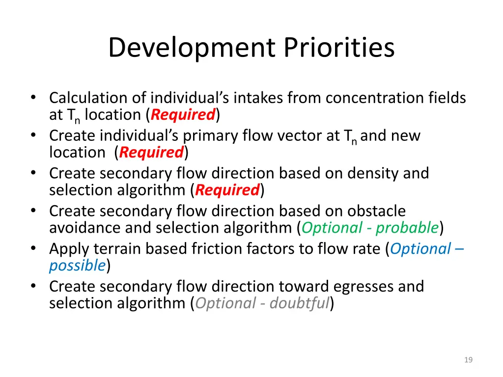 development priorities