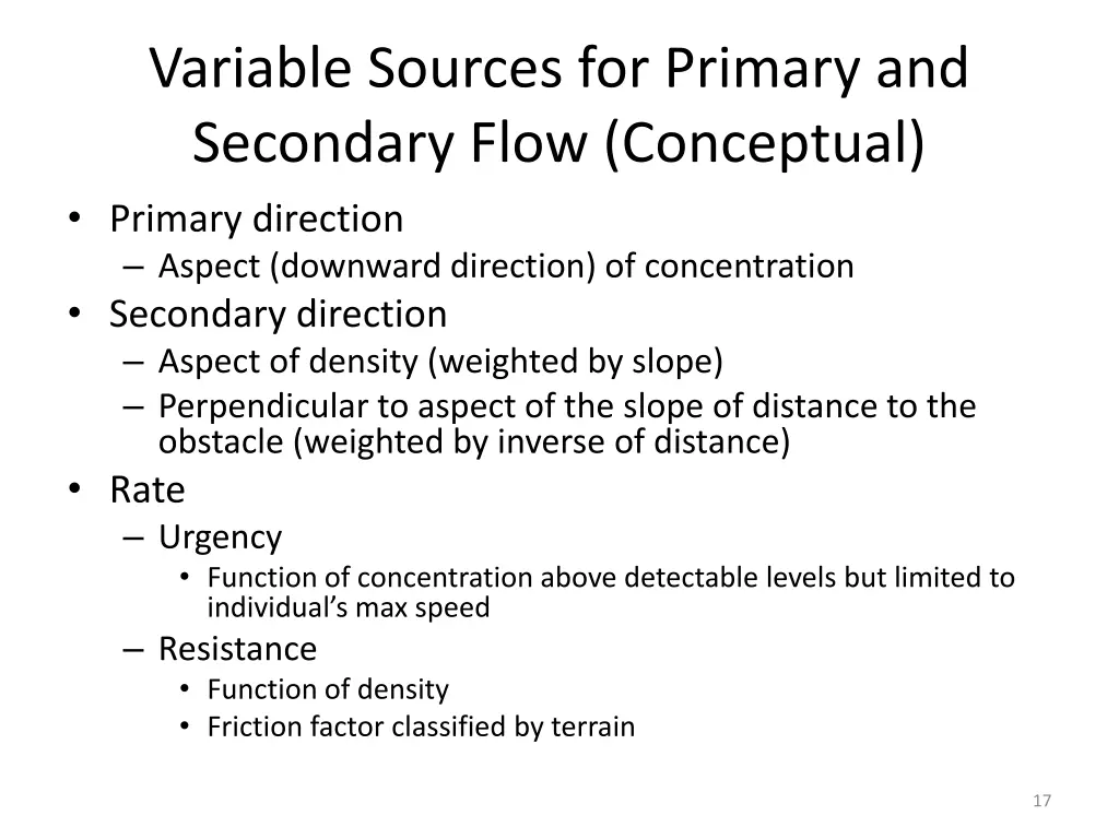 variable sources for primary and secondary flow