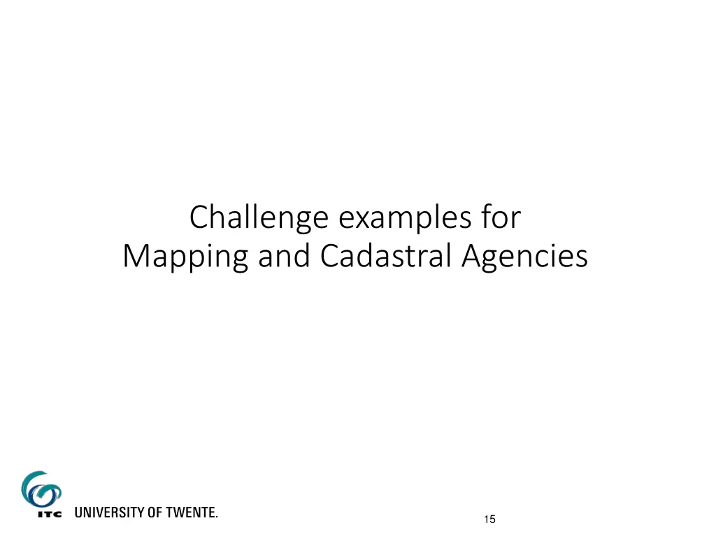 challenge examples for mapping and cadastral