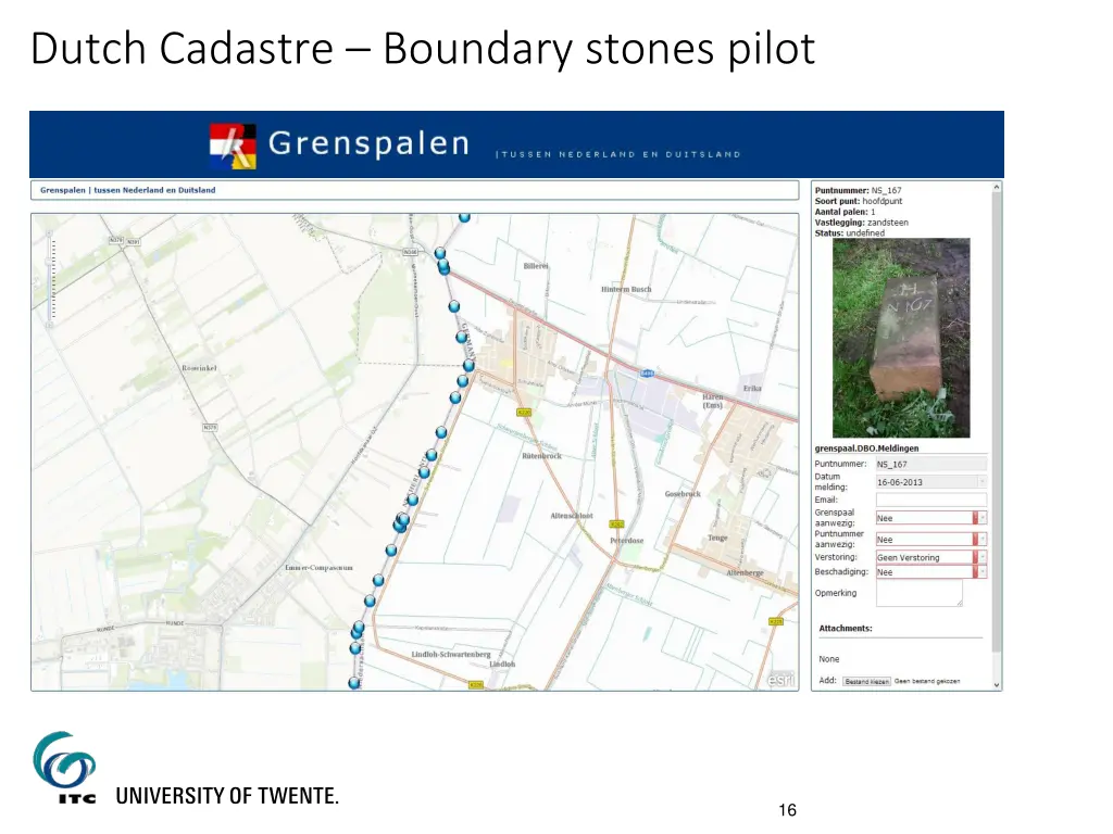 dutch cadastre boundary stones pilot