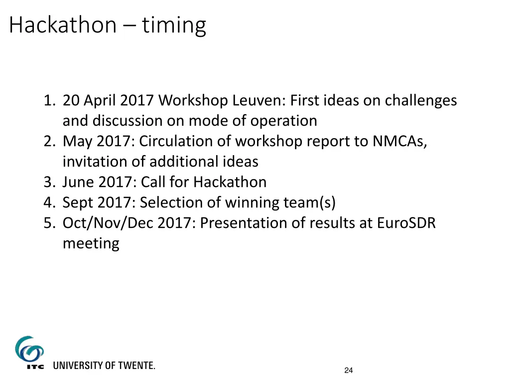 hackathon timing