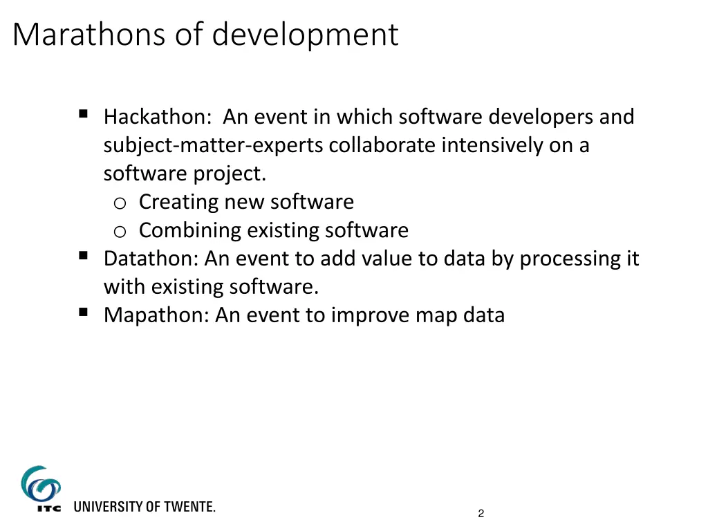 marathons of development