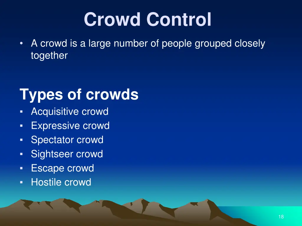 crowd control