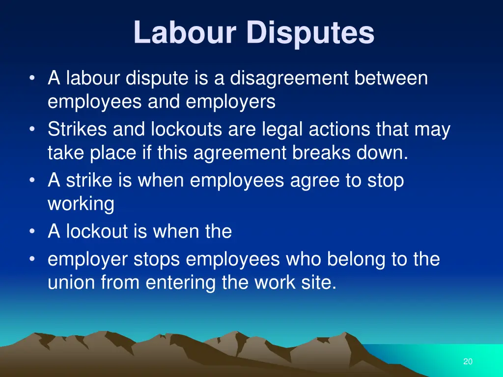 labour disputes