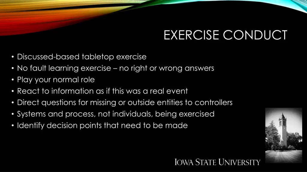 exercise conduct