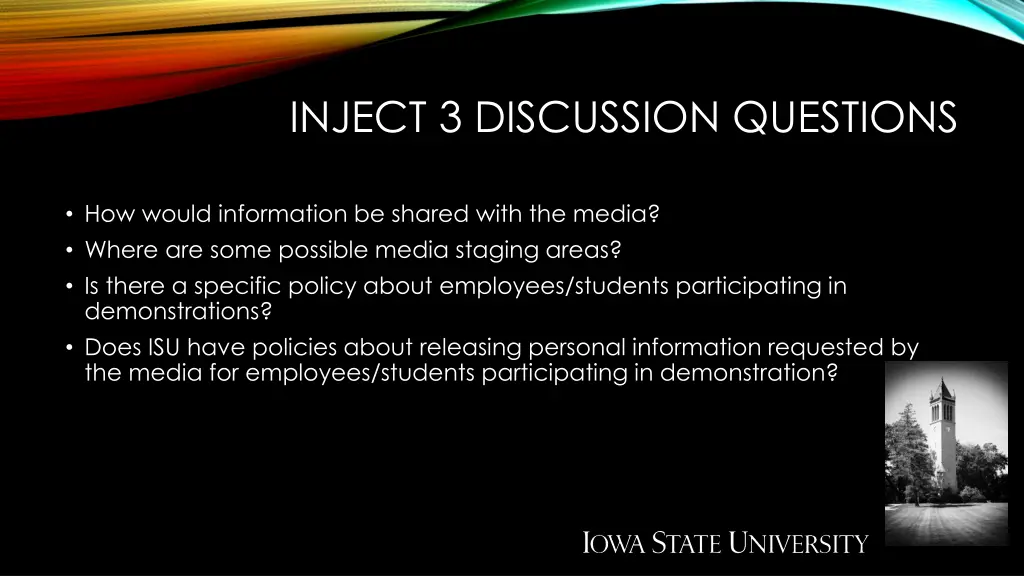 inject 3 discussion questions