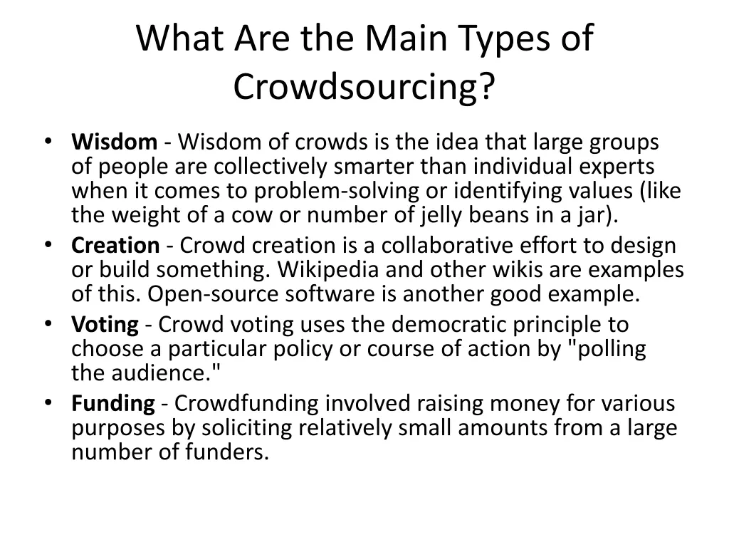 what are the main types of crowdsourcing