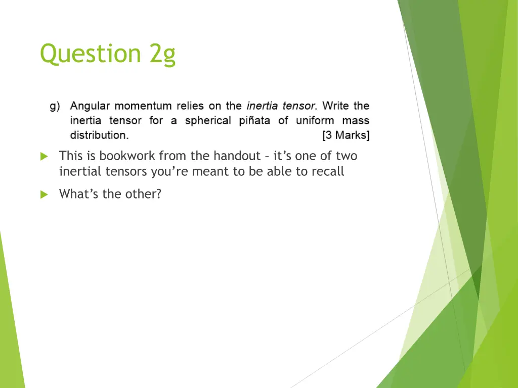 question 2g