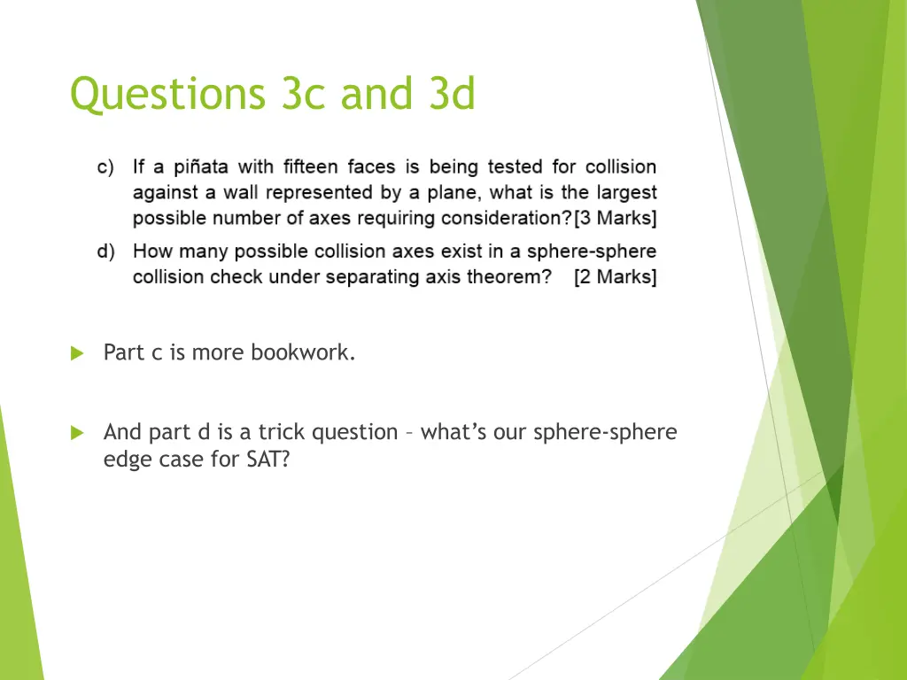 questions 3c and 3d