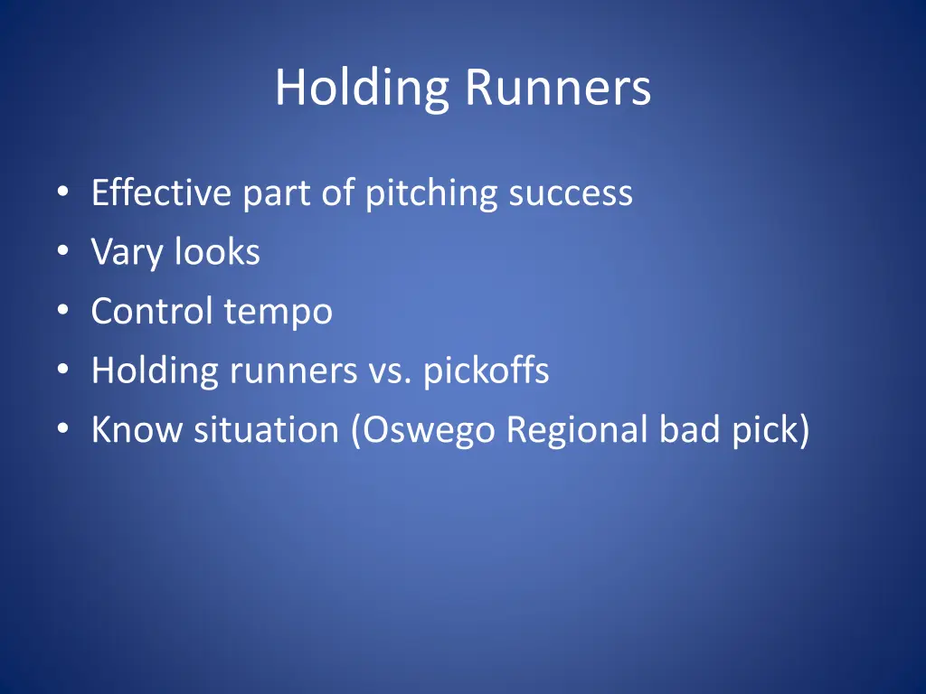 holding runners