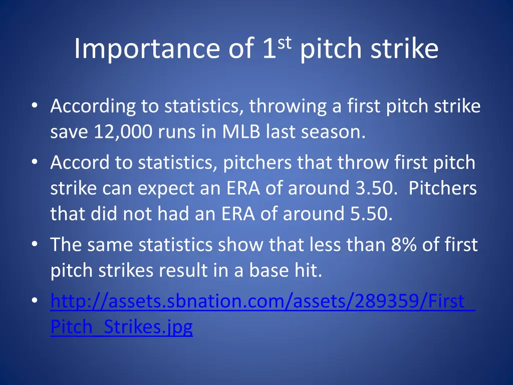 importance of 1 st pitch strike