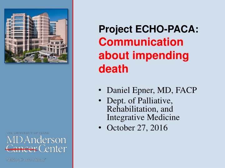 project echo paca communication about impending