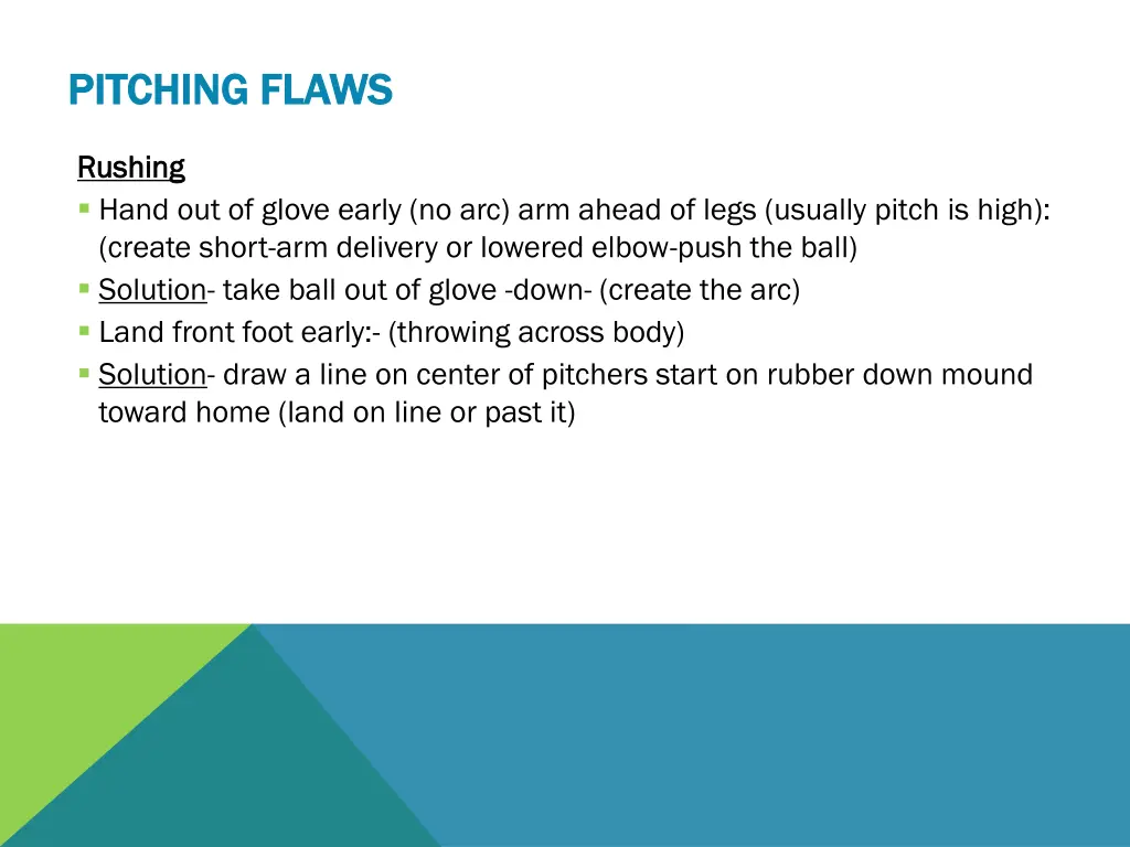 pitching flaws pitching flaws