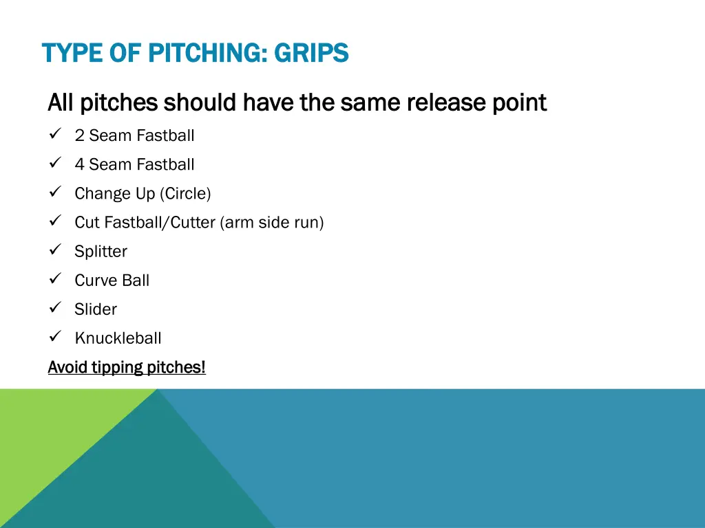 type of pitching grips type of pitching grips