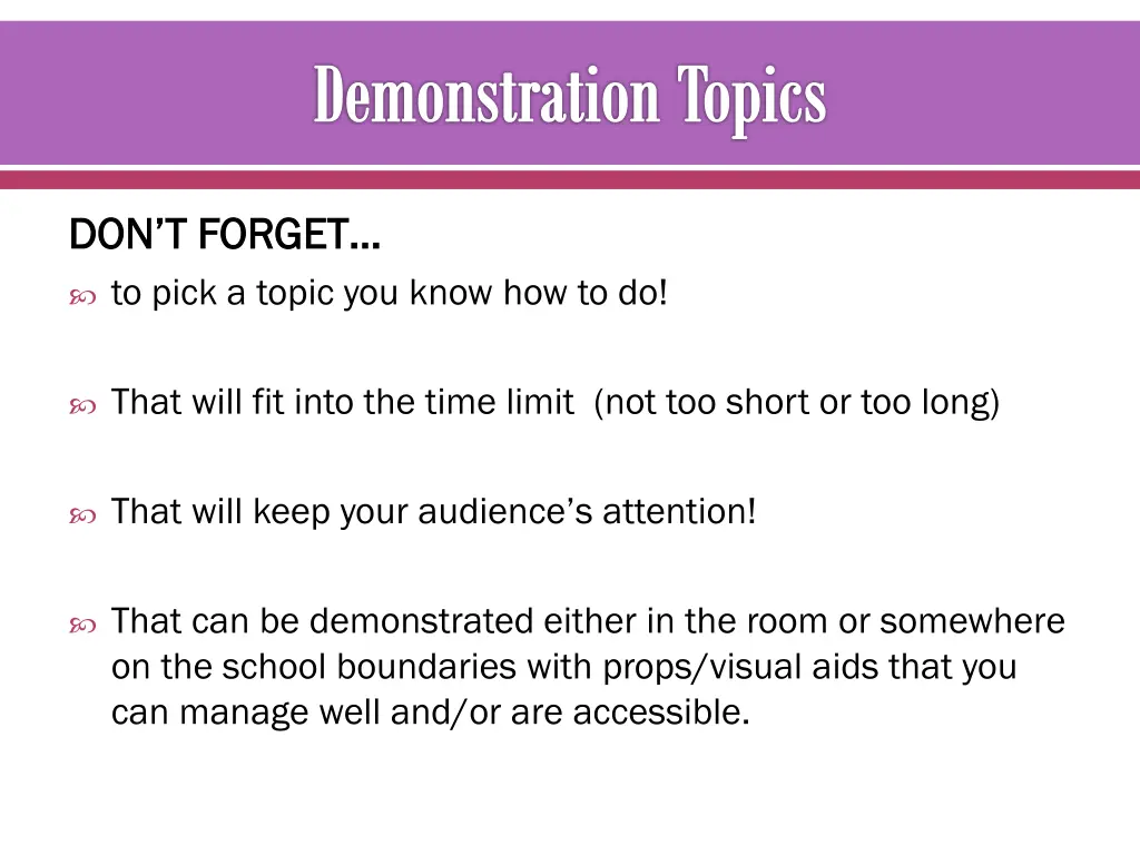 demonstration topics 1