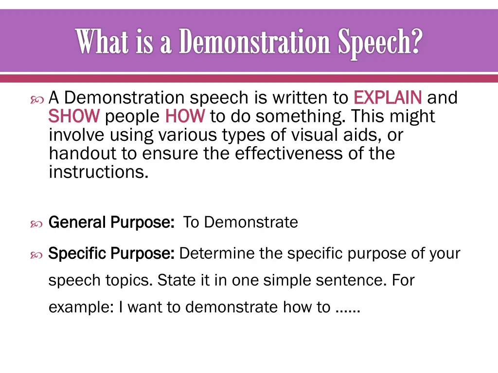 what is a demonstration speech