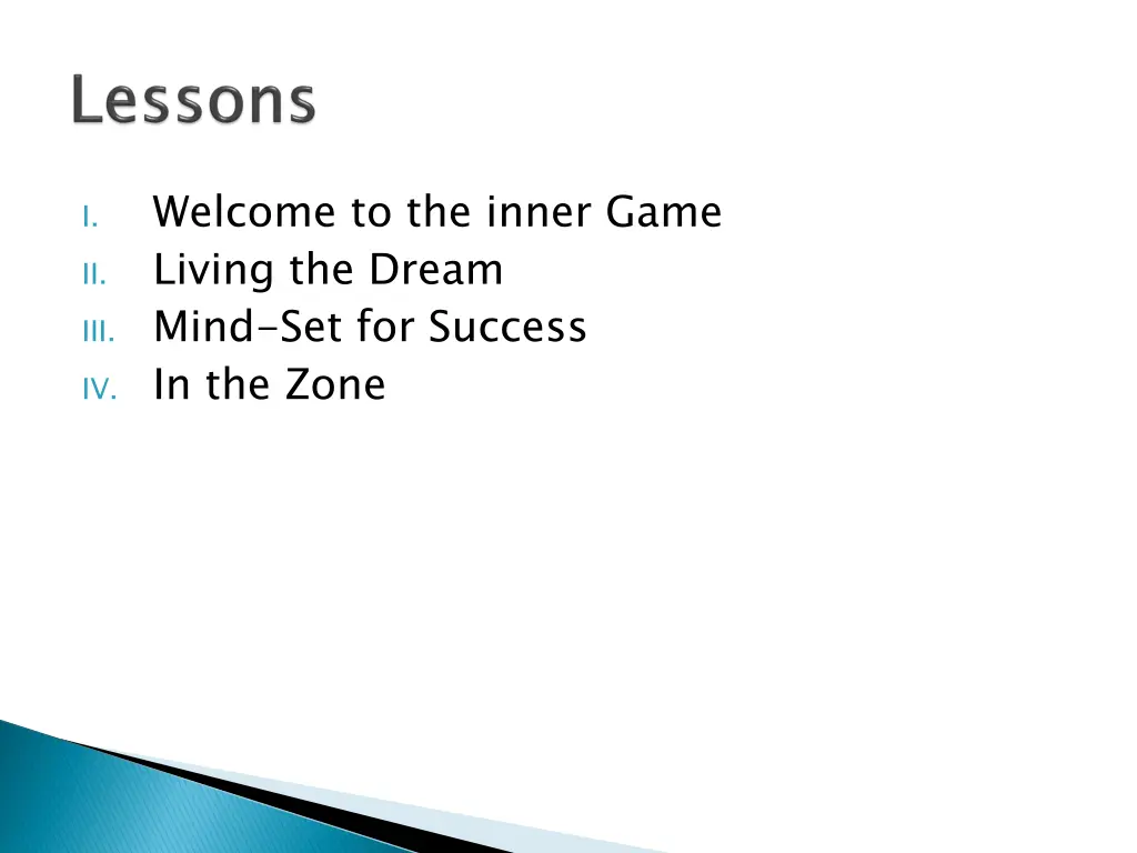 welcome to the inner game living the dream