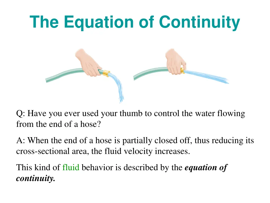 the equation of continuity