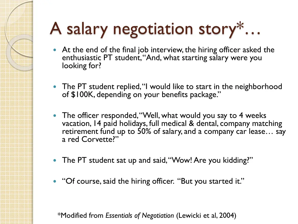 a salary negotiation story