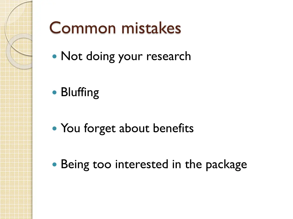 common mistakes