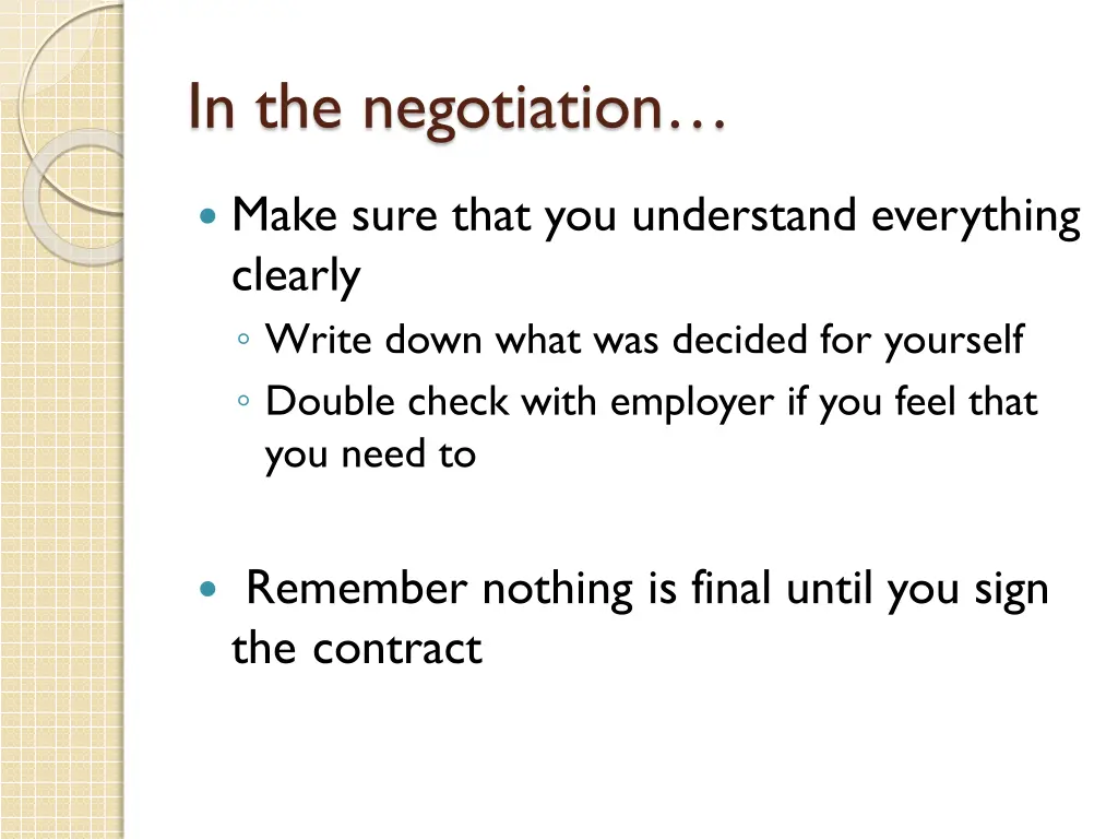 in the negotiation 1