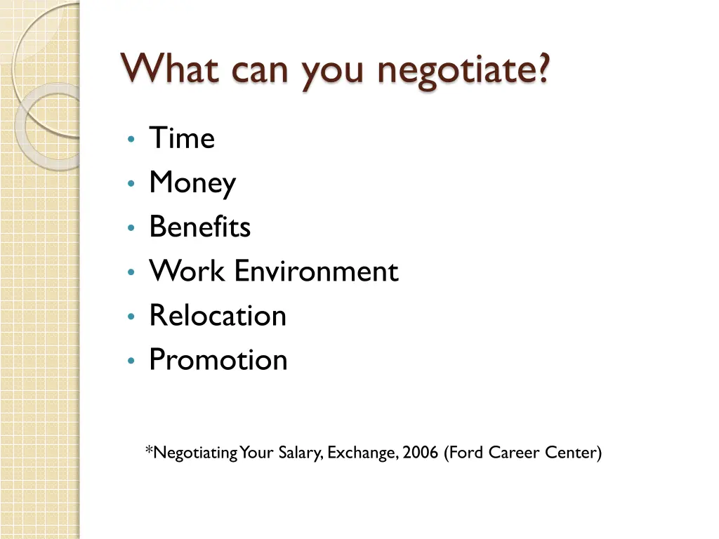 what can you negotiate