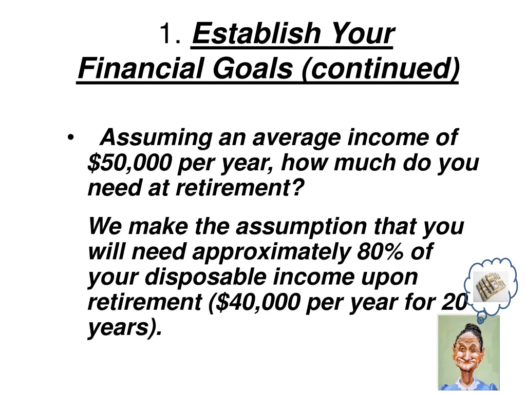 1 establish your financial goals continued