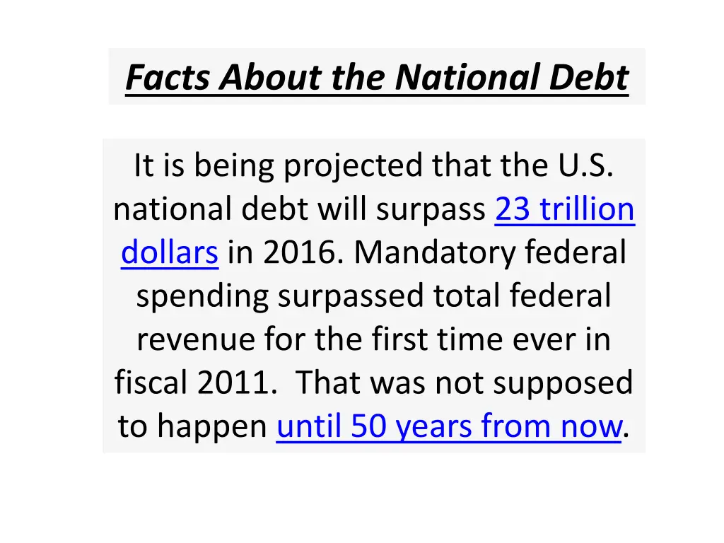 facts about the national debt 5