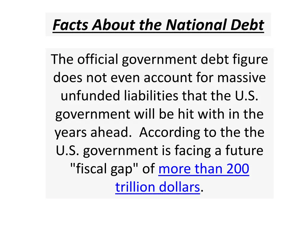 facts about the national debt 8