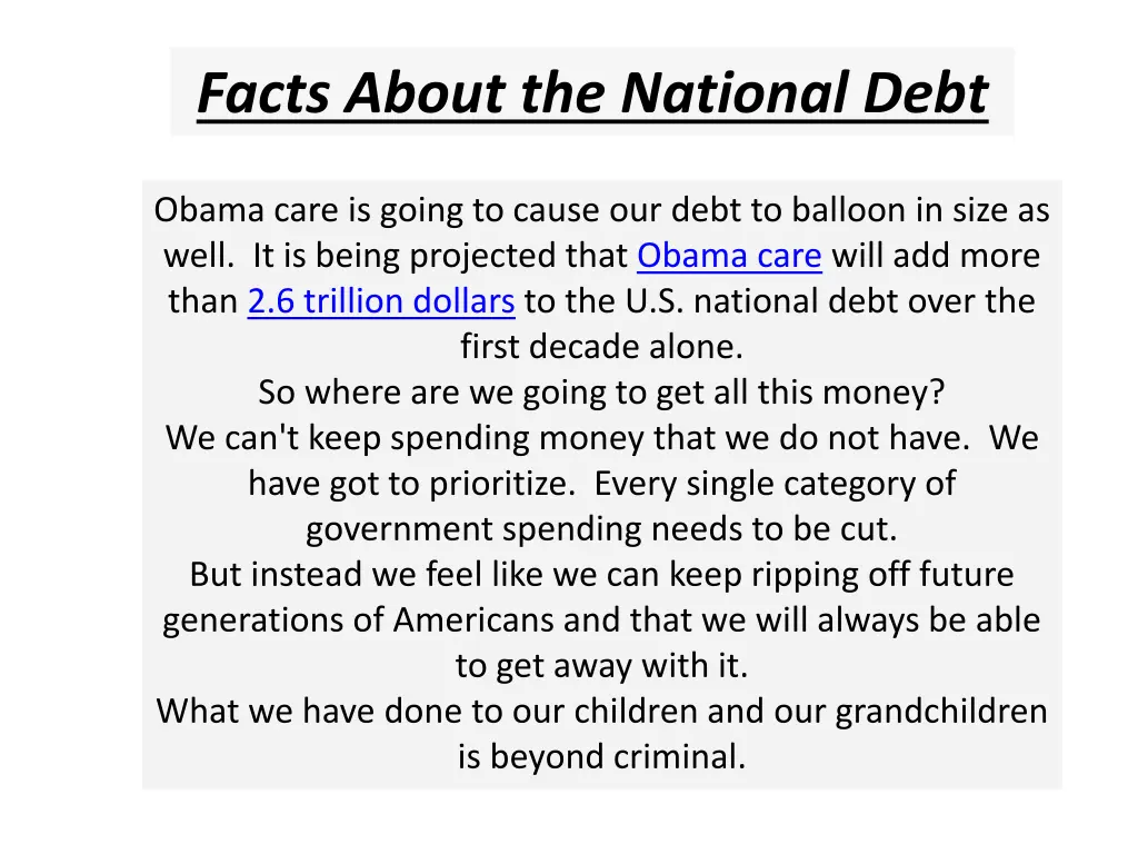 facts about the national debt 9