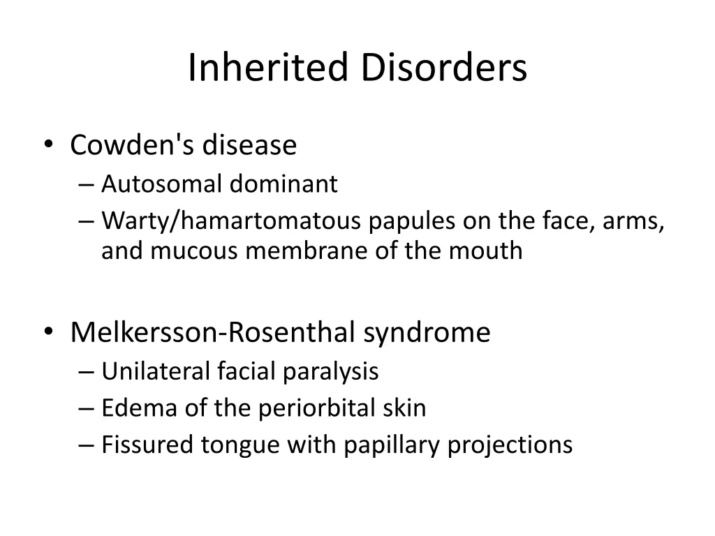 inherited disorders