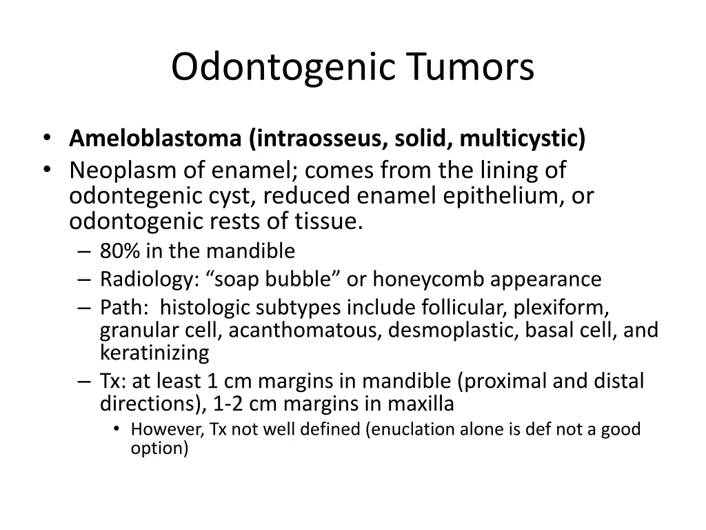 odontogenic tumors