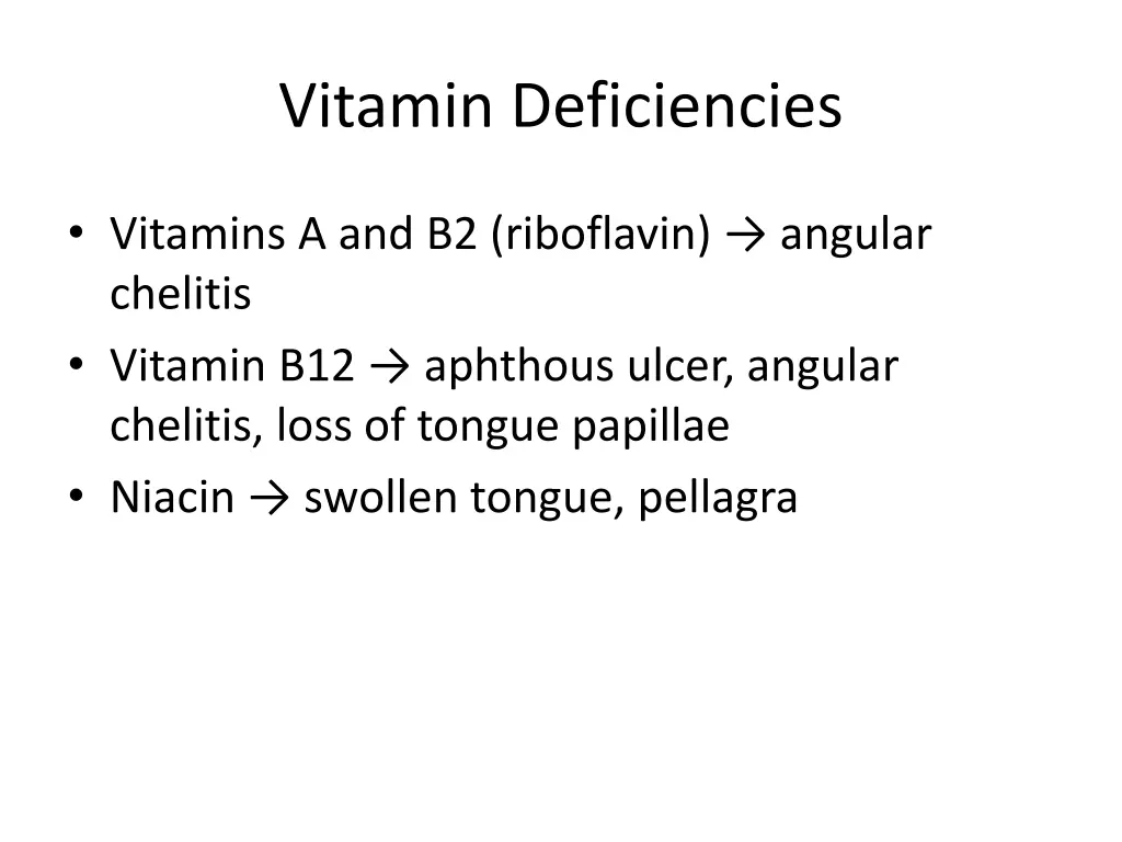 vitamin deficiencies