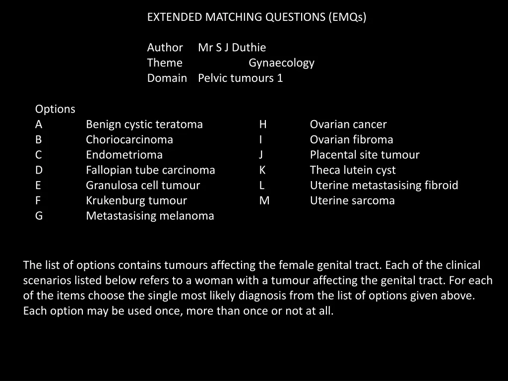 extended matching questions emqs 3